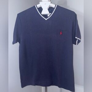 *NWT* Ralph Lauren Navy Blue V-Neck Polo Shirt - szS (P22)